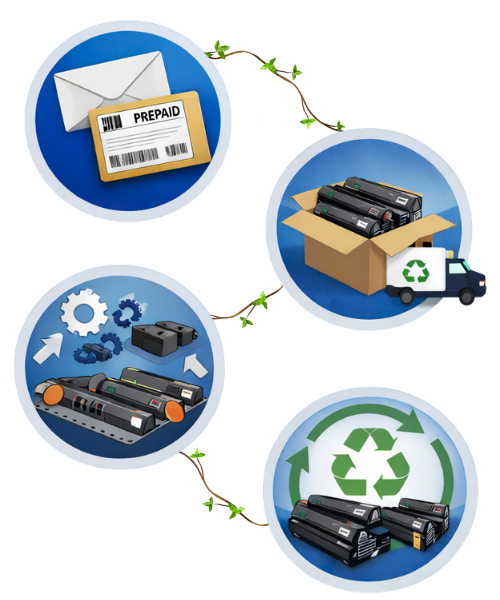 رسم تخطيطي لـ «HP Planet Partners» مع نباتات متسلقة