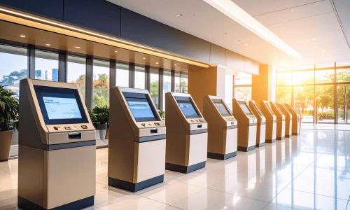 ماكينات الخدمة الذاتية المصرفية الجديدة في نسخة صف واحد