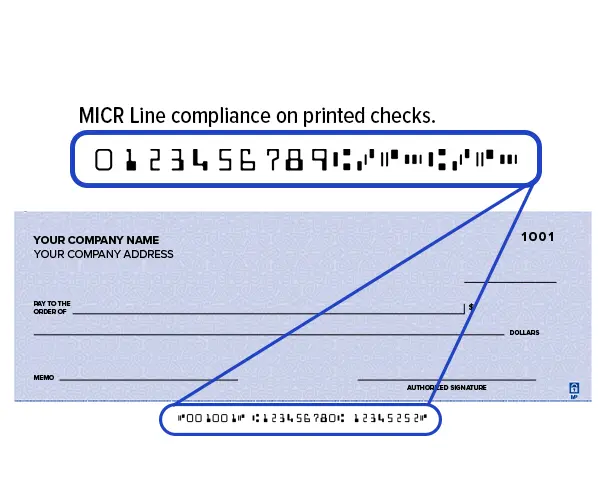 الامتثال لخط MICR على الشيكات